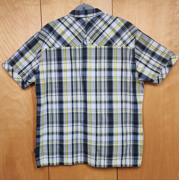 KUHL spion short sleeve button-up shirt yellow plaid - Picture 5 of 7